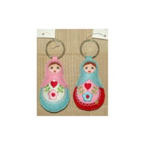 Babushka doll keyrings set of 2