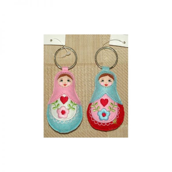 Babushka doll keyrings set of 2