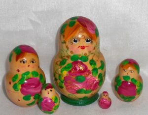 PANYA pink flowers Babushka Matryoshka nesting Doll  Babooshki Babushkas