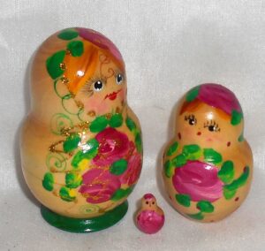 PANYA pink flowers nesting Doll Babooshki s