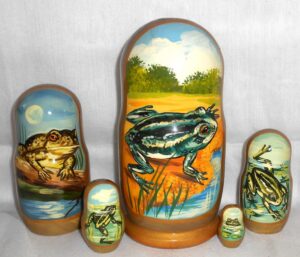 Frogs Babushka Matryoshka nesting Doll  Babooshki Babushkas