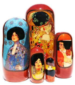 Gustav Klimt - Kiss  babushka  Babushka Matryoshka nesting Doll  Babooshki Babushkas