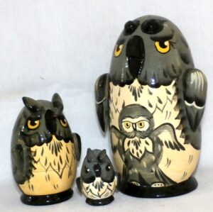 Oscar the Owl nesting Doll Babooshki s