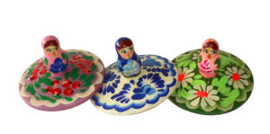 Spinning Flowers Tops x 3 nesting Doll Babooshki s