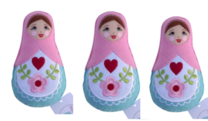 Soft dolly set of 3 Felt  (24cm large)   Babushka Matryoshka nesting Doll  Babooshki Babushkas