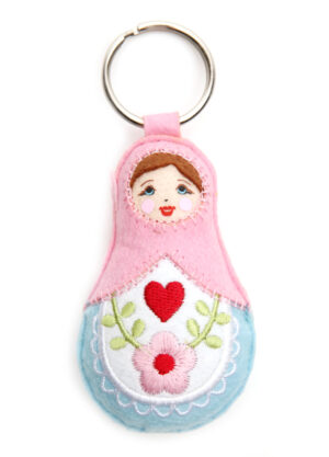 Babushka doll keyring PINK   Babushka Matryoshka nesting Doll  Babooshki Babushkas