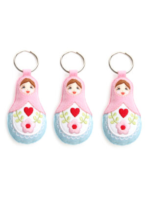 Babushka doll keyrings set of 3 PINK   Babushka Matryoshka nesting Doll  Babooshki Babushkas