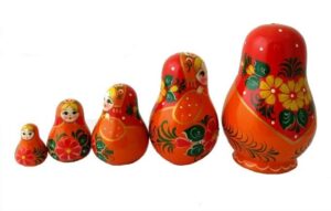 Nolinsk Slavka Red Flowers nesting Doll Babooshki s