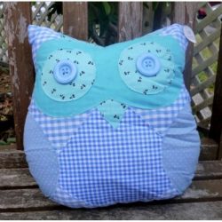 Owl Pillow - Blue