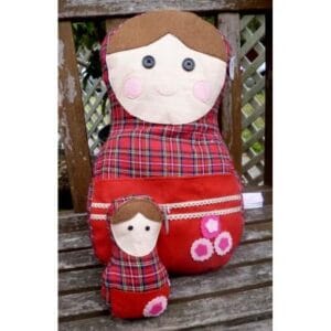 Pillow Red 2-set nesting Doll Babooshki s