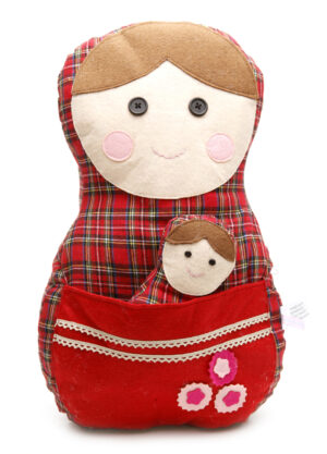 Babushka Pillow Red 2-set   Babushka Matryoshka nesting Doll  Babooshki Babushkas