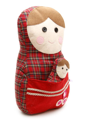 Pillow Red 2-set nesting Doll Babooshki s