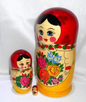 Semenov red 9-set giant nesting Doll Babooshki s Classic Village Traditional