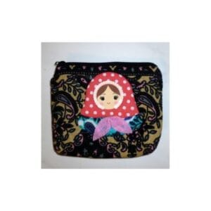 Coin purse (zipper) black nesting Doll Babooshki s