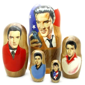 Elvis Presley Mic Large Babushka Matryoshka nesting Doll Babooshki Babushkas