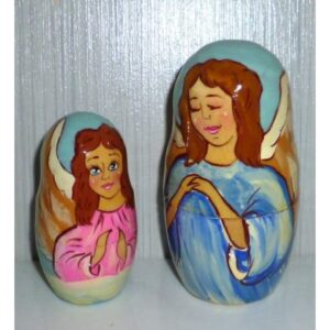Angels on light blue
