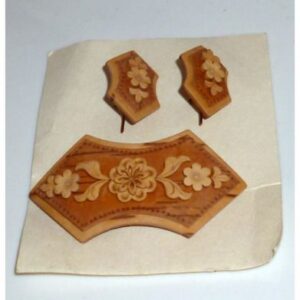Birch Bark set (earrings + broach)