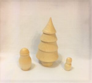 DIY Xmas Tree 3set babushka raw plain unpainted Unfinished Montessori DIY  BLANK  Babushka Matryoshka nesting Doll Babooshki Babushkas