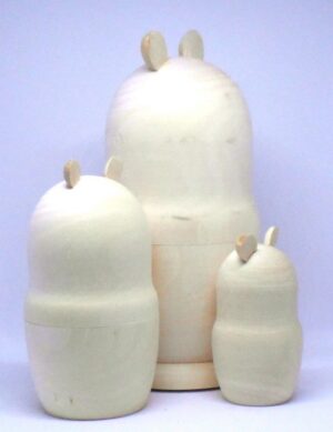 Blank DIY 3-set Bears/ cat L raw plain unpainted Unfinished Montessori DIY BLANK nesting Doll Babooshki s