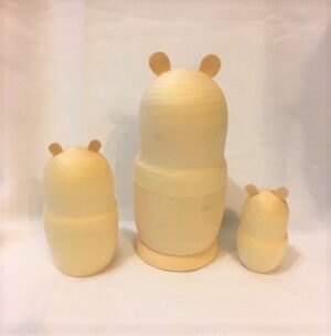 Blank DIY 3-set Bears/ cat L babushka raw plain unpainted Unfinished Montessori DIY  BLANK  Babushka Matryoshka nesting Doll Babooshki Babushkas
