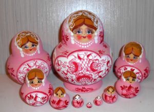 Sonya pink dress 10-set Babushka  Babushka Matryoshka nesting Doll  Babooshki Babushkas
