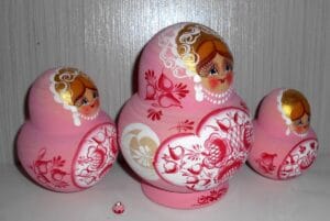 Sonya pink dress 10-set nesting Doll Babooshki s