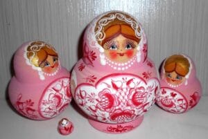 Sonya pink dress 10-set nesting Doll Babooshki s