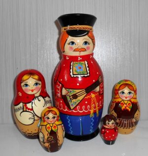 Nolinsk Village Family Musician Family 5-set Babushka Matryoshka nesting Doll Babooshki Babushkas Classic Village Traditional