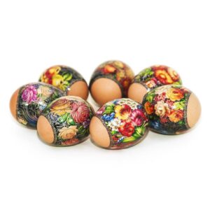 7 set Flowers & bird Zhostovo  , Easter Egg Shrinking Wraps - 3