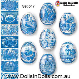 7 set Gzhel Churches Royal Dolton , Easter Egg Wraps