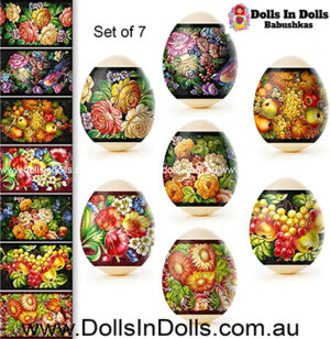 7 set Flowers & bird Zhostovo  , Easter Egg Shrinking Wraps