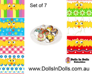 7  Funny Chickens, Easter Egg Shrinking Wraps