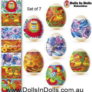 7 set Roosters and  chickens , Easter Egg Shrinking Wraps