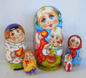 Tatiana with Fruits Babushka Matryoshka nesting Doll Babooshki Babushkas