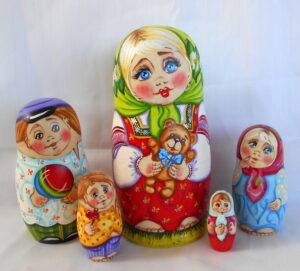 Tatiana with Toys Babushka Matryoshka nesting Doll Babooshki Babushkas