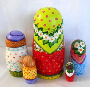 Tatiana with Toys nesting Doll Babooshki s