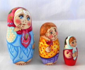 Tatiana with Toys nesting Doll Babooshki s