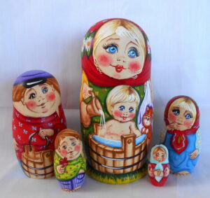 Tatiana bath time Babushka Matryoshka nesting Doll Babooshki Babushkas