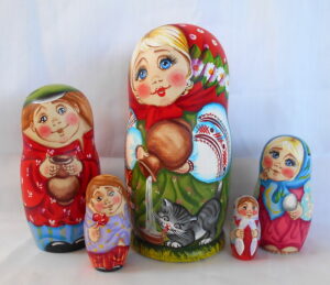 Tatiana, Cats & Milk Babushka Matryoshka nesting Doll Babooshki Babushkas