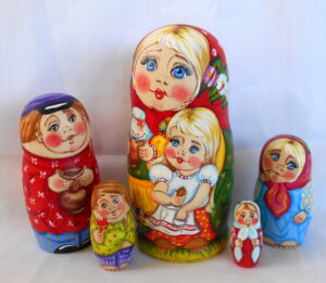 Tatiana with milk jar Babushka Matryoshka nesting Doll Babooshki Babushkas
