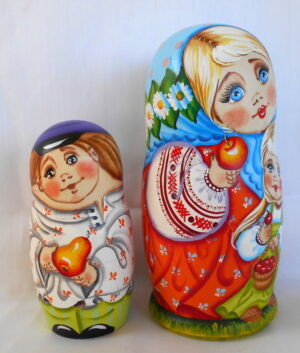 Tatiana with Sister & Fruits nesting Doll Babooshki s