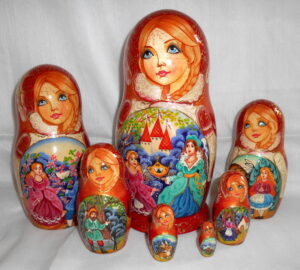 Cinderella in red 7-set Babushka Matryoshka nesting Doll Babooshki Babushkas