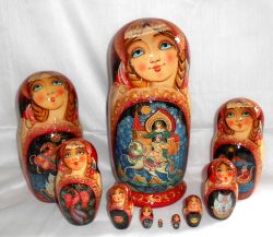 GIANT Tsar Saltan tale 10-set Babushka Matryoshka nesting Doll Babooshki Babushkas