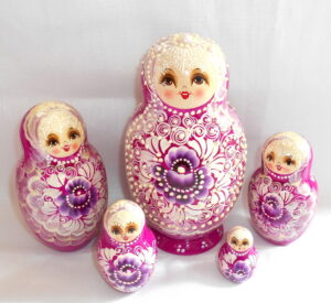 Bride dress Large Babushka Matryoshka nesting Doll  Babooshki Babushkas