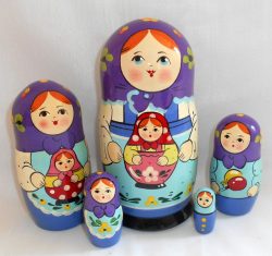 Zagorsk Kids & Toys in blue Babushka Matryoshka nesting Doll Babooshki Babushkas Classic Village Traditional