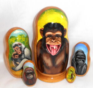 Monkey Babushka Matryoshka nesting Doll  Babooshki Babushkas