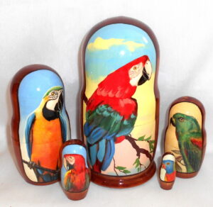 Parrots Babushka Matryoshka nesting Doll  Babooshki Babushkas