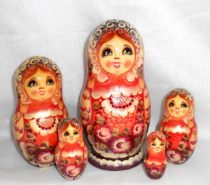 Lucy in pearly dress  Babushka Matryoshka nesting Doll  Babooshki Babushkas