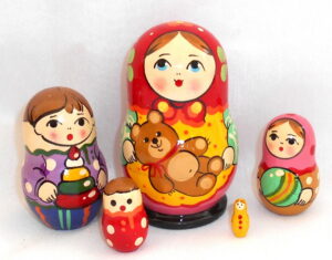 Zagorsk Teddy Bear small Babushka Matryoshka nesting Doll Babooshki Babushkas Classic Village Traditional
