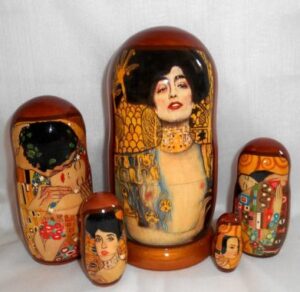 Gustav Klimt - Golden Adel Babushka  Babushka Matryoshka nesting Doll  Babooshki Babushkas